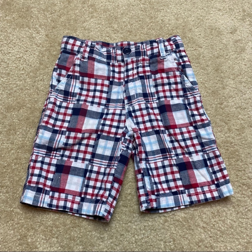 Gymboree Little Boys Red White & Blue Checkered Shorts Size 4